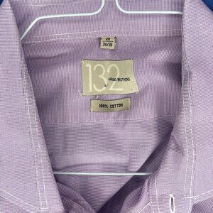 Karako Mens Button Up Lavender Micro - Hound's-Tooth L/S Dress Shirt 20- 34/35